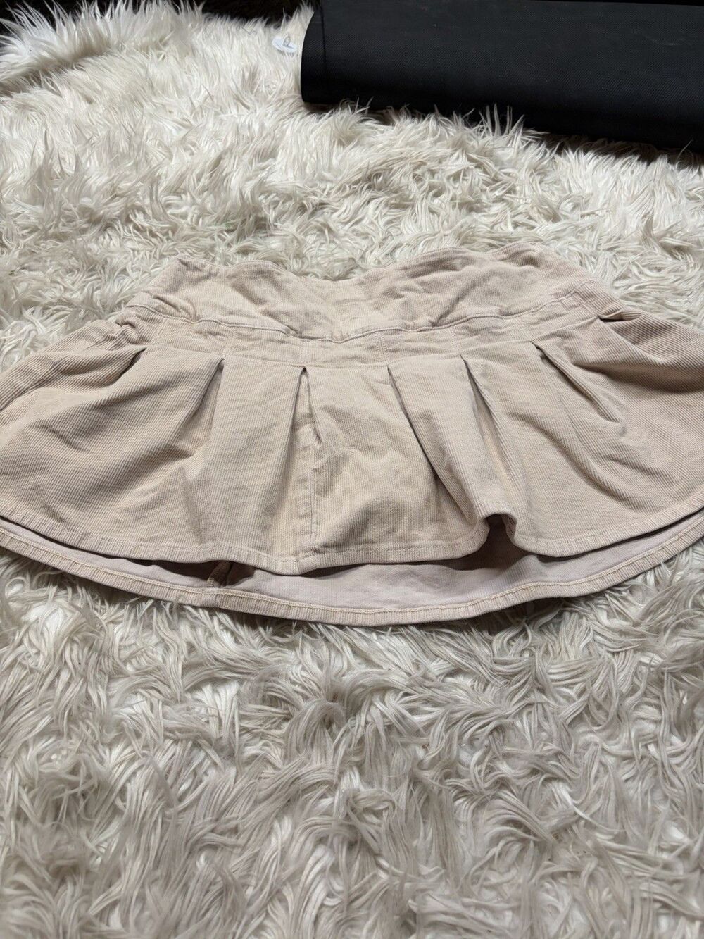 American Eagle Corduroy Pleated Mini Skort Womens Size 14 Tan Beige High Rise